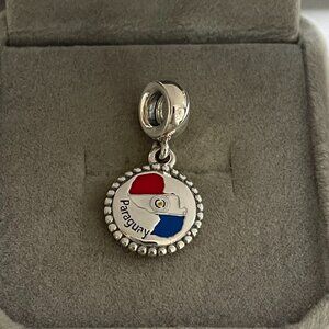 Pandora Paraguay Flag Map Exclusive Charm Pendant